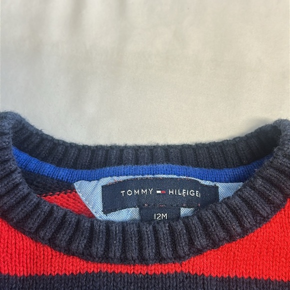 Tommy Hilfiger - Red and Blue Striped knit Sweater - Picture 2 of 3